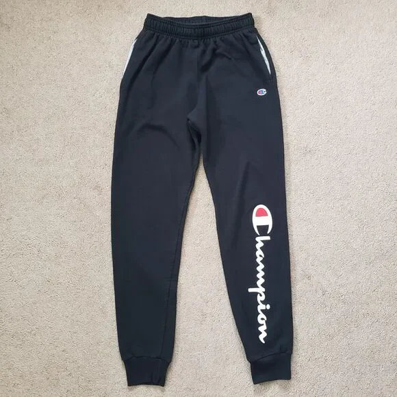 Lot Of 2 Champion Spellout Size Small Mens Black & Gray Jogger Sweatpants - Picture 9 of 13